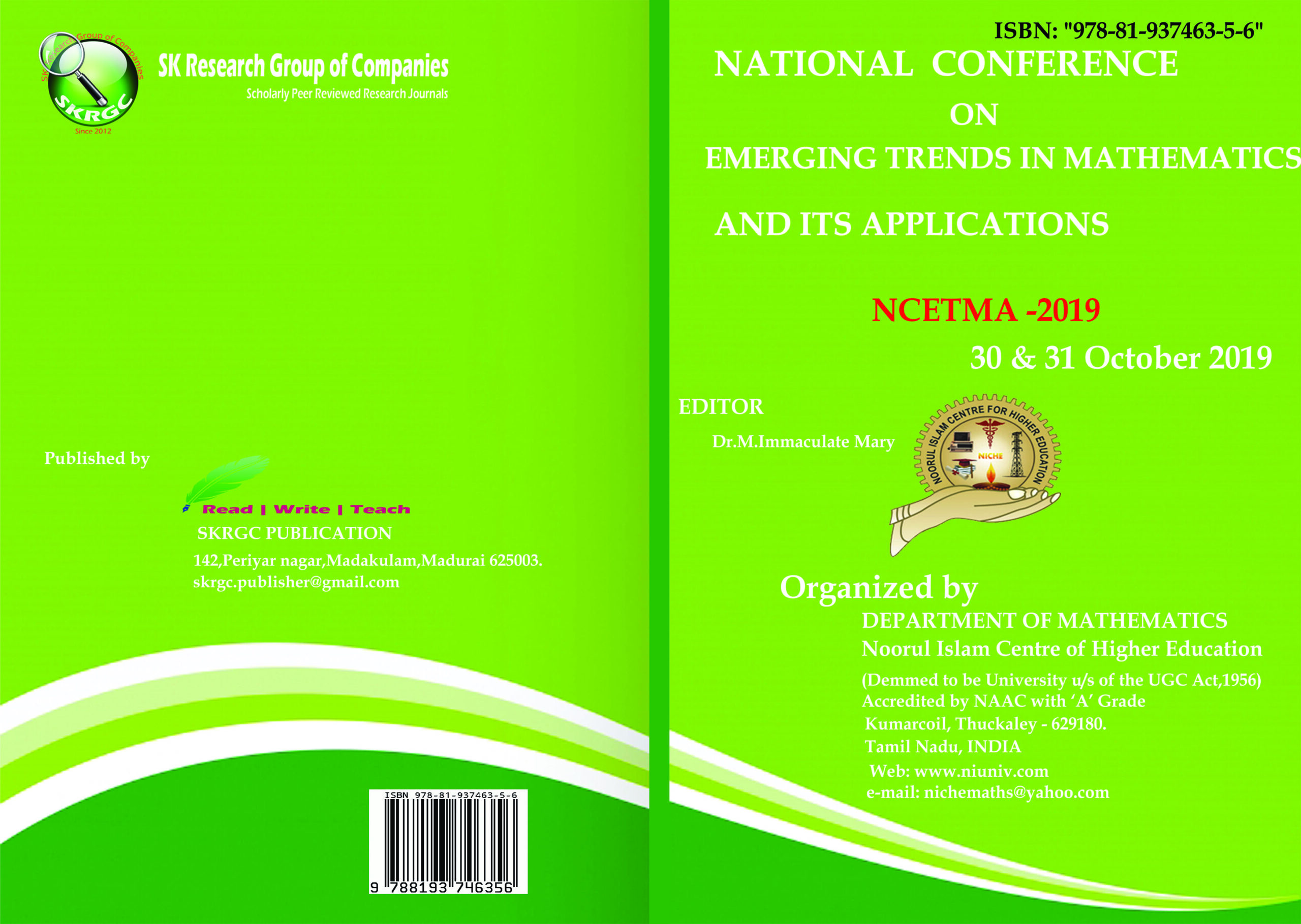 Proceedings of National Conference on Emerging Trends in Mathematics and its Applications