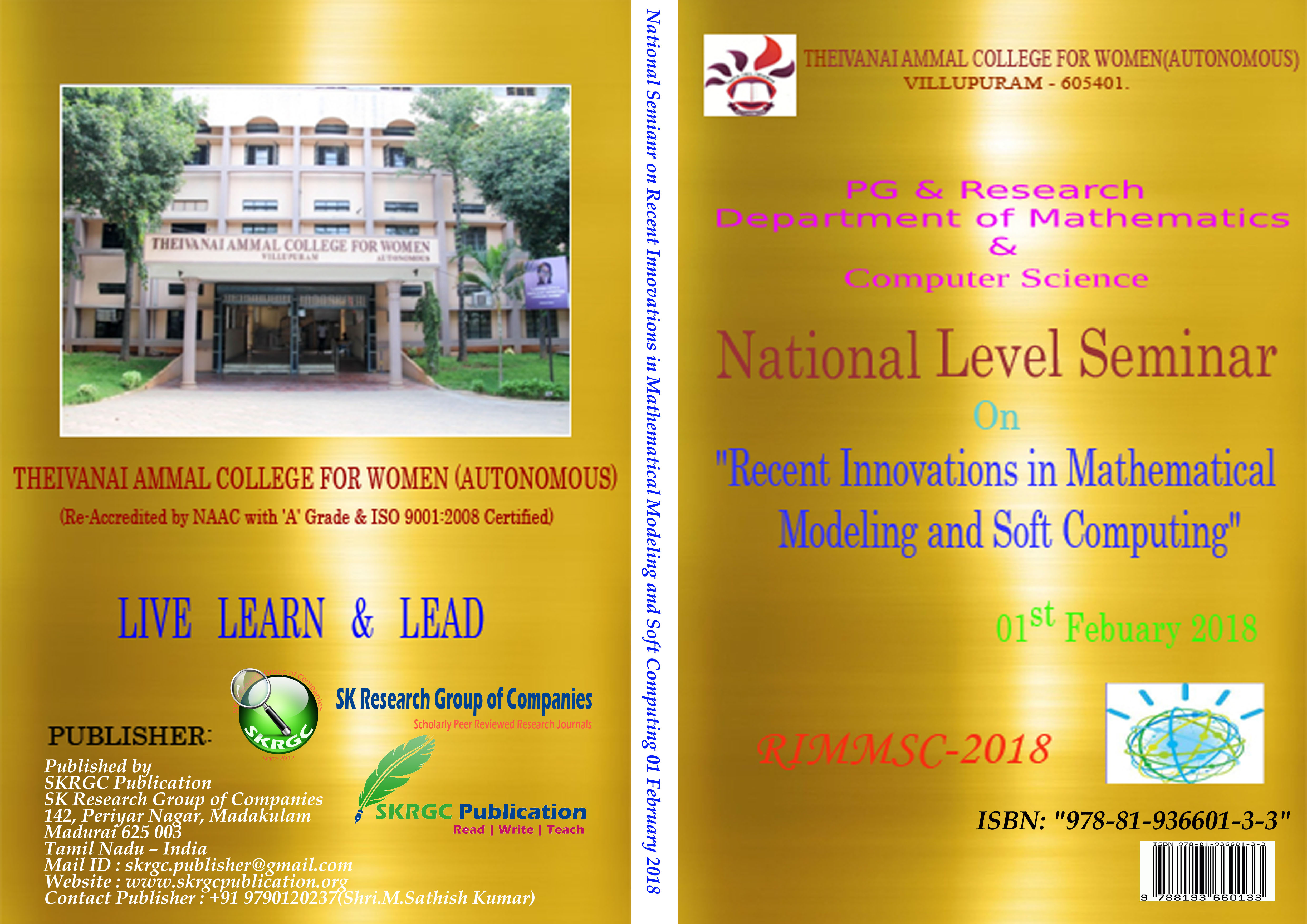 National Seminar on Recent Innovations in Mathematical Modeling and Soft Computing 01 February 2018